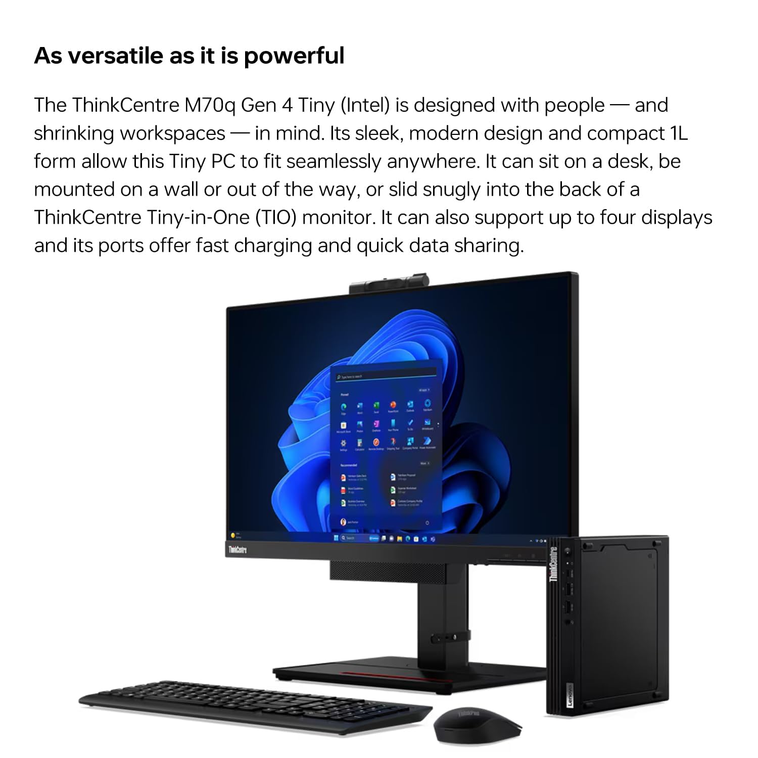 Lenovo ThinkCentre M70q Gen 4 MFF Tiny 1L Mini PC Business Desktop Computer, 13th Gen Intel 16-Core i7-13700T up to 4.9GHz, 64GB DDR4 RAM, 2TB PCIe SSD, WiFi 6, RJ45, HDMI, Windows 11 Pro Vent-HEA