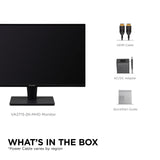 ViewSonic VA2715-2K-MHD 27-inch 2K WQHD Monitor with Frameless Design 2x HDMI, DisplayPort, Speakers, Eye Care for Work and Study at Home