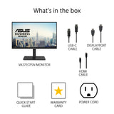 ASUS 27 Inch 1080P (VA27ECPSN) Home Monitor - Full HD, IPS, 75Hz, Adaptive Sync, Speakers, Eye Care, Low Blue Light, Flicker-Free, RJ45, USB-C,